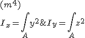 I_y = \int_A z^2\;dA\;\;(m^4)\\
I_z = \int_A y^2\;dA\;\; (m^4)